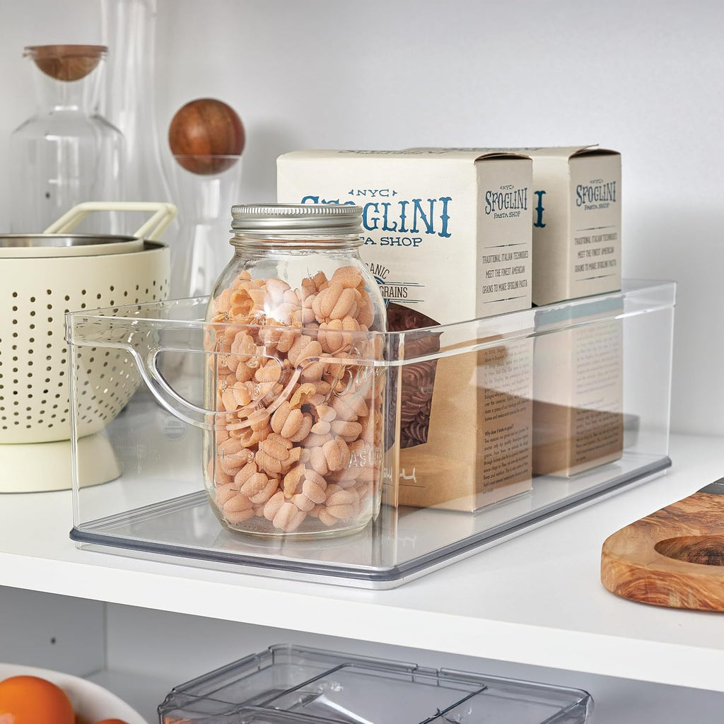 iDesign Stackable Clear Plastic Extra Long Storage Bin