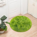 Tie Dye Green Round Rugs Small 3x3 ft Fluffy Circle Rug Furry Carpet Shaggy by JiaoBaba
