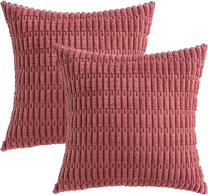 MIULEE Pack of 2 Corduroy Decorative Throw Pillow Covers 18x18 Inch Soft Boho - Image 6