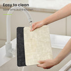 Fyvva Placemats Set of 6 Wipeable Reversible Faux Leather with Coasters