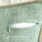 MIULEE Pack of 2 Couch Throw Pillow Covers 20x20 Inch Greyish Green Farmhouse - Image 3
