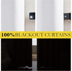 NICETOWN 100% Absolutely Blackout Linen Curtains - Image 2