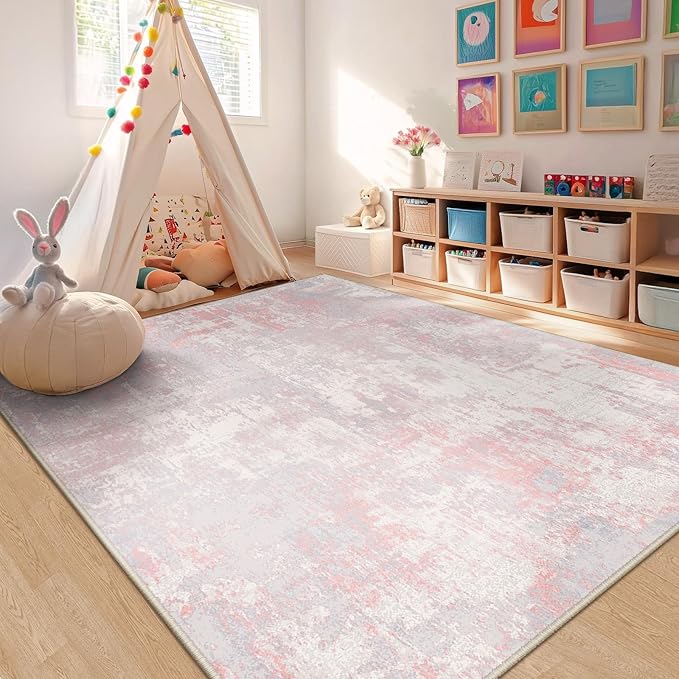 Washable Area Rugs 5'x8' Non-Slip Modern Abstract Soft - Image 9
