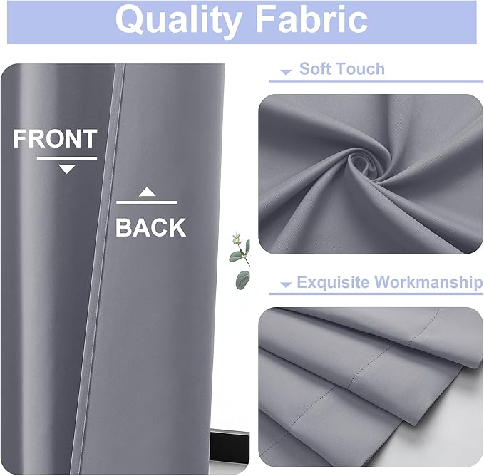 Simplebrand Ava Silver Grey Blackout Curtains - Image 3