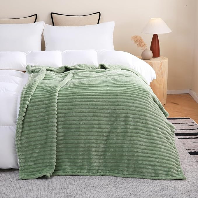 Sage Green Fleece Throw Blanket 50”×60” - Image 3