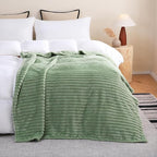 Sage Green Fleece Throw Blanket 50”×70” by linecooo