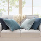 Topfinel BlueGray Decorative Throw Pillow Covers 16x16 Inch Set of 4, Soft - Image 2