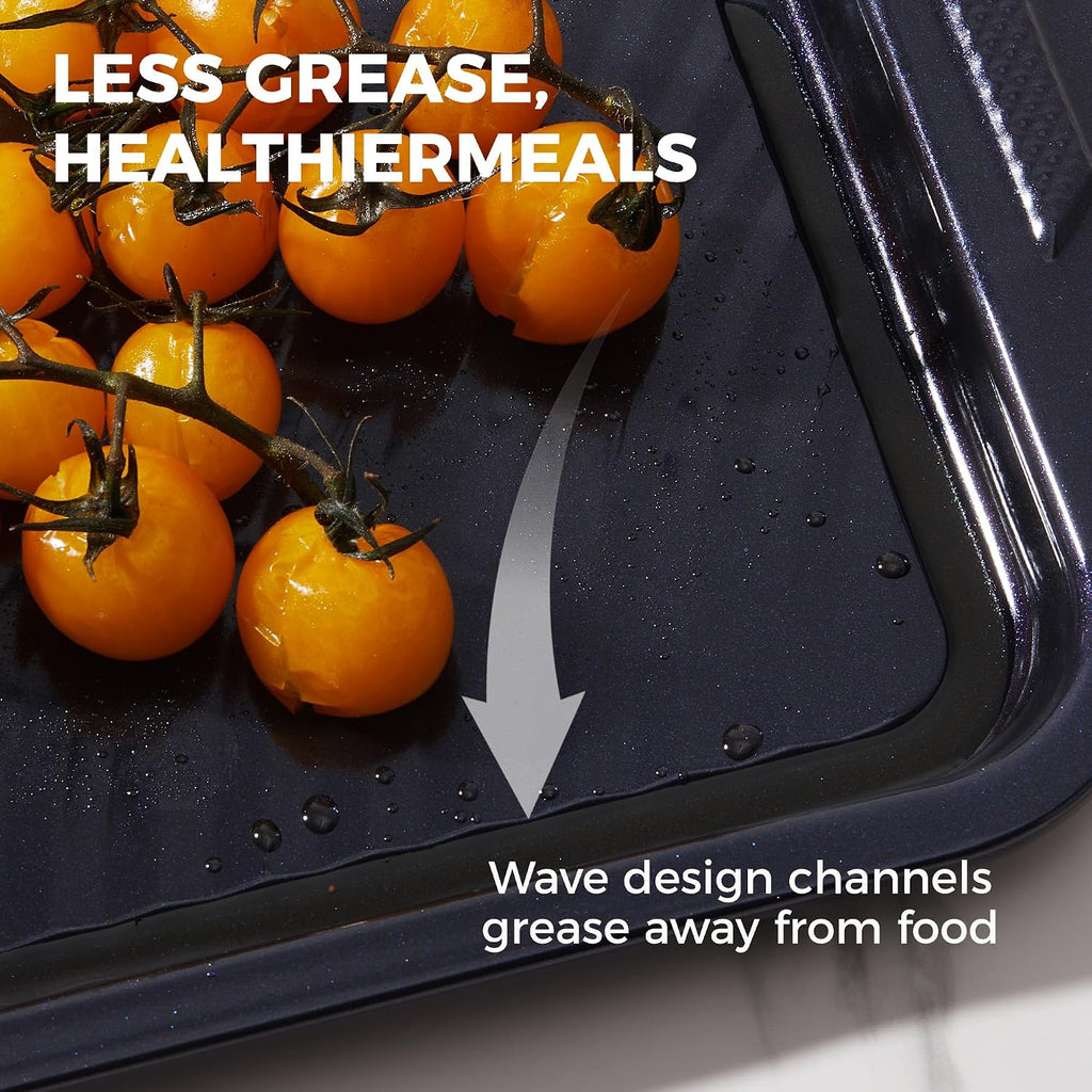 9-Piece Nonstick Bakeware Set, Non-Toxic Baking Pans Set, Shimmer Blue