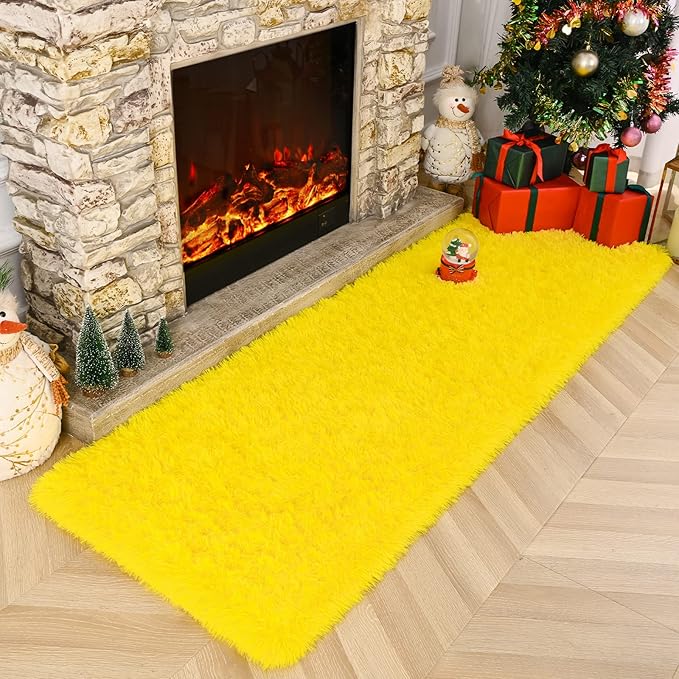 Amearea Shag Fluffy Runner Rug for Bedroom Girls Living Room, 2x6 Feet Extra - Image 3