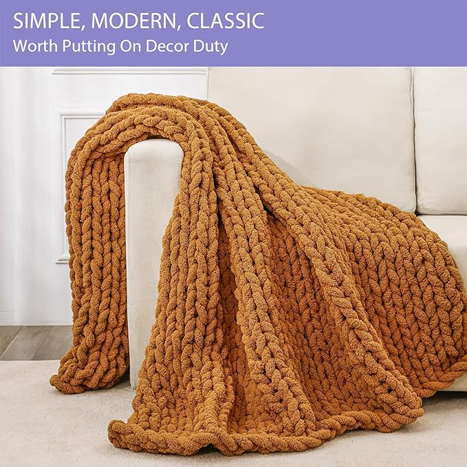 Bigacogo Chunky Knit Throw Blanket - Image 3