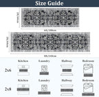 Yamaziot Washable Runner Rug 2x6 – Non Slip Boho Floral Hallway Runner Rug - Image 2