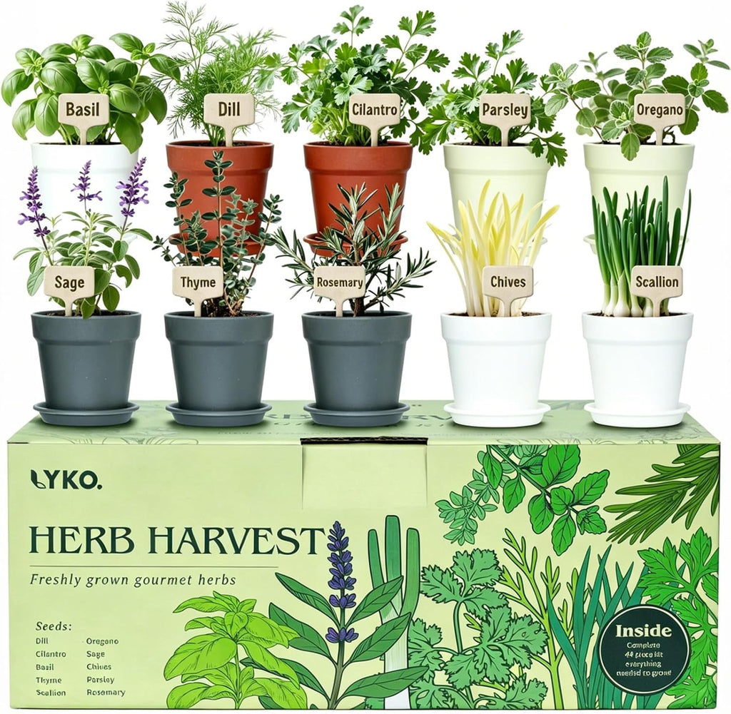 10 Indoor Herb Garden Kit, 33-Piece Complete Kitchen Herb Starter Set