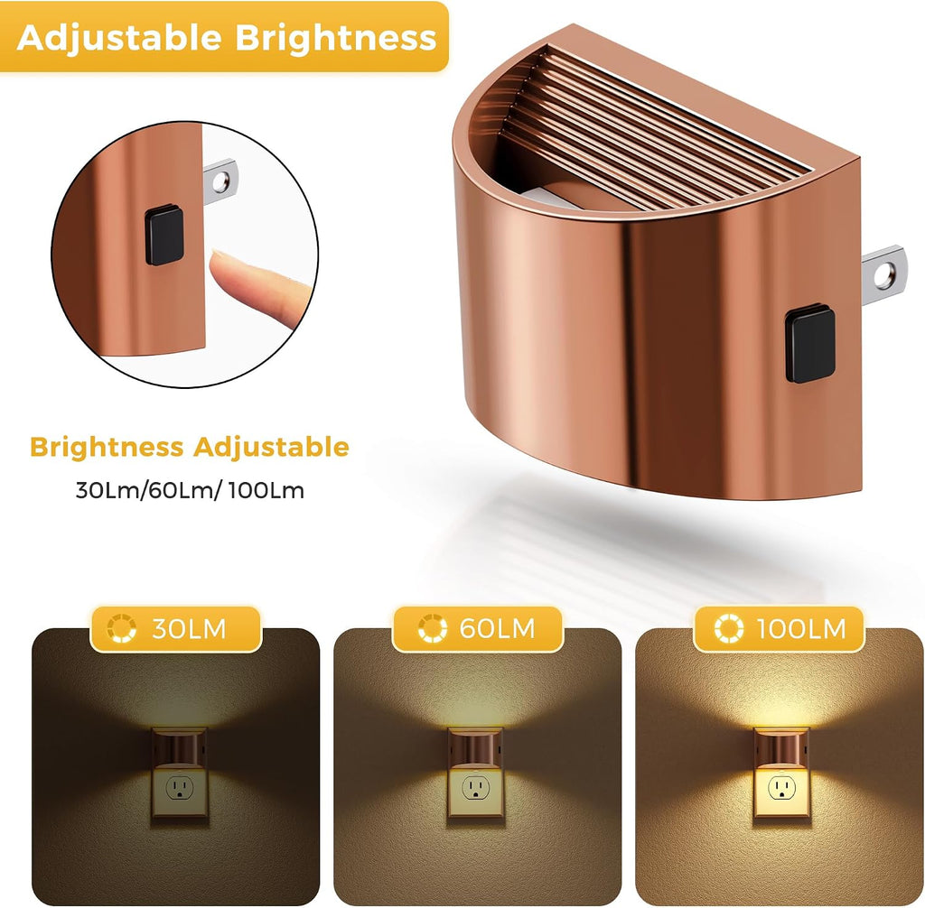 L LOHAS LED Night Lights Plug into Wall, Dimmable Night Light 2 Pack