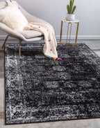 Unique Loom Sofia Collection Area Rug - Casino (2' 2" x 3' 1" Rectangle, Black/ Ivory)