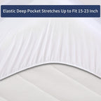 HOMBYS Air Mattress Pad Queen Size, Soft Quilted Air Mattress Cover, Breathable & Noiseless Mattress Topper with Deep Pocket, Stretches up to Fits 15-23 Inch,Cover ONLY