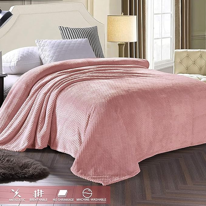 Exclusivo Mezcla Fleece Bed Blanket Queen Size, Super Soft and Warm Blankets - Image 3