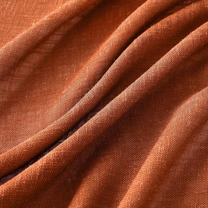 MIULEE Rust Curtains 90 Inch Length 2 Panels - Image 3