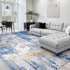 Washable Area Rugs Square 10ft Non-Slip Modern Abstract Soft - Image 9