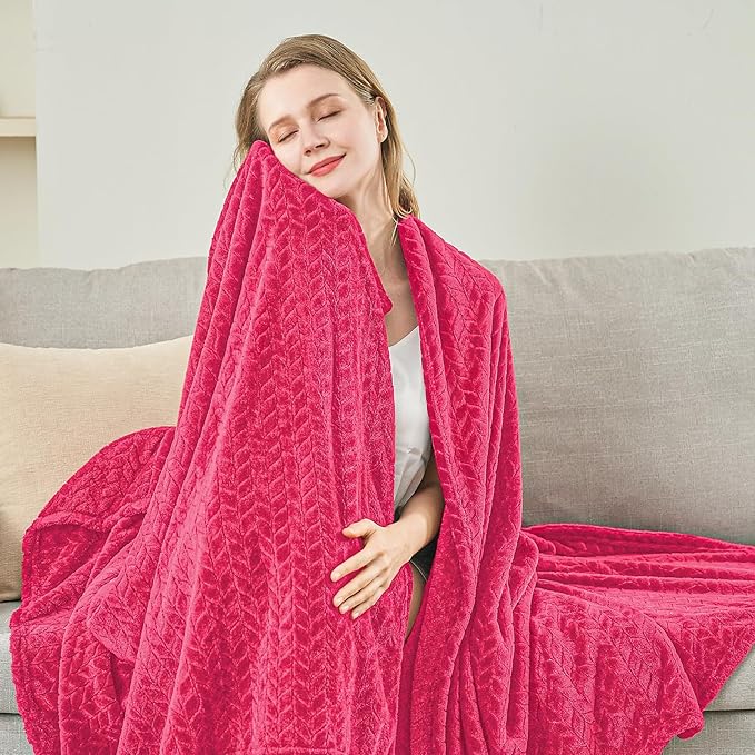 inhand Hot Pink Fleece Throw Blanket - Image 5