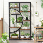Tribesigns Industrial Bookshelf Bookcase with 9 Open Shelf (Rustic Brown)