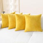 CaliTime Throw Pillow Covers Decorative 18 X 18 Inches Pack of 4 Cozy Chenille by CaliTime