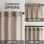 MIULEE Taupe Linen Curtains 90 Inch Long - Image 3