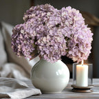 Hydrangea Artificial Flowers,Green Artificial Flower Fake Silk Hydrangea, Heads Bouquet with Stems Bulk for Fall Decoration Table Center Indoor Outdoor Faux Floral Plants 8pcs (Green)