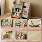 Kids Bookshelf, 4 Tier Toddler Bookcase with Toy Storage Drawer