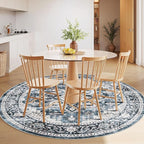 AMADA HOMEFURNISHING Round 4ft Area Rugs, Low-Profile Washable Rug - Image 2