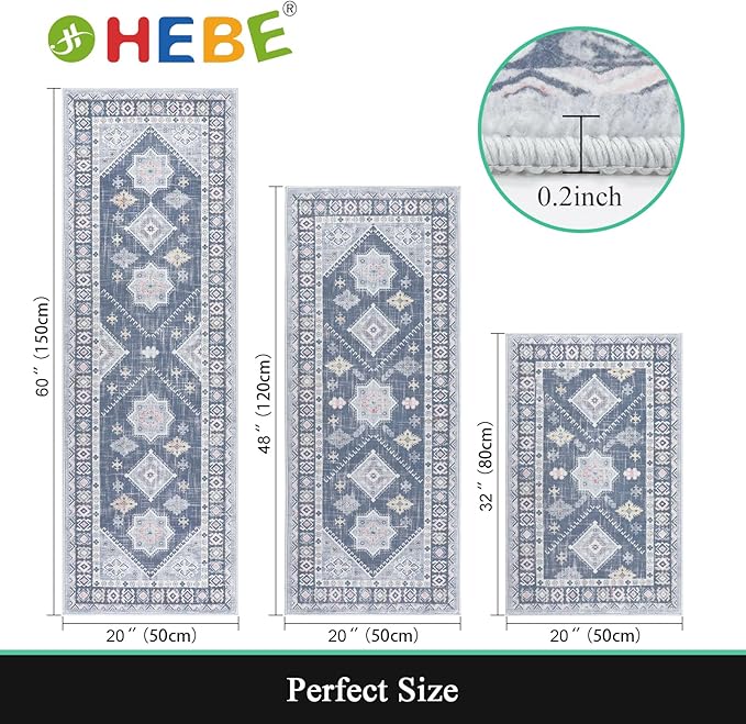 HEBE Boho Kitchen Rug Sets 3 Piece - Image 2
