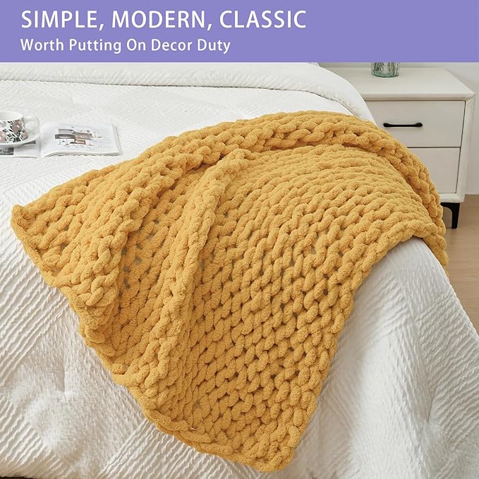 Bigacogo Chunky Knit Throw Blanket - Image 3