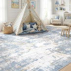 Washable Area Rugs 9'x12' Non-Slip Modern Abstract Soft - Image 4