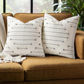 Mecatny Boho Outdoor Throw Pillow Covers 18x18 Set of 2 Beige & Grey