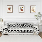 MYSKY HOME Boho Couch Cover for Dogs Washable Black Rhombic Couch Sofa by MYSKYHOME