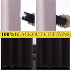NICETOWN Pink Vintage Linen 100% Blackout Curtains - Image 4