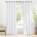 NICETOWN White 100% Blackout 102 inch Curtains, Grommet Thermal Insulated by NICETOWN