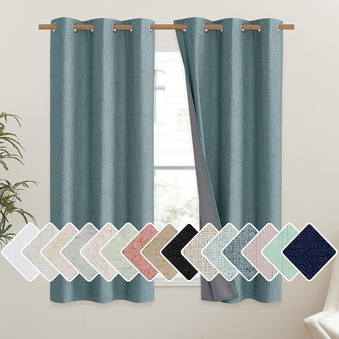 NICETOWN 100% Absolutely Blackout Linen Curtains by NICETOWN