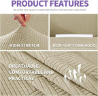 ZNSAYOTX Super Stretch Chair Slipcover, New Striped Sofa Chair Covers - Image 3