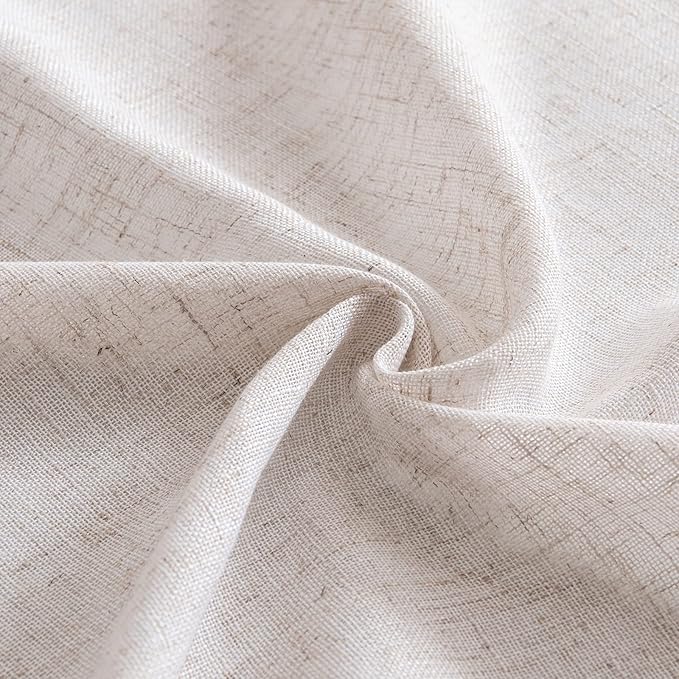 MIULEE Natural White Linen Curtains 72 Inch Length - Image 8