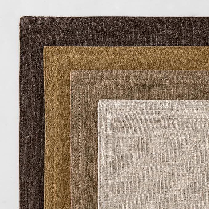 MIULEE Neutral Gold/Brown Linen Pillow Covers Pack of 4 Decorative Natural - Image 6