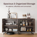 Modern Arched Sideboard Buffet Cabinet with Storage, Walnut