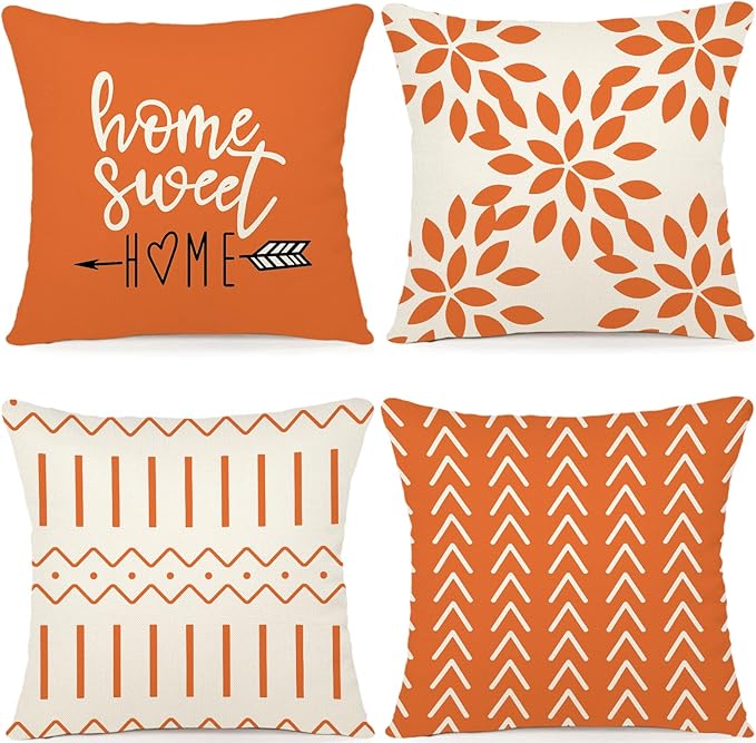 YCOLL Fall Pillow Covers 22x22 Set of 4, Modern Sofa Throw Pillow Cover by PillowCoversExpert