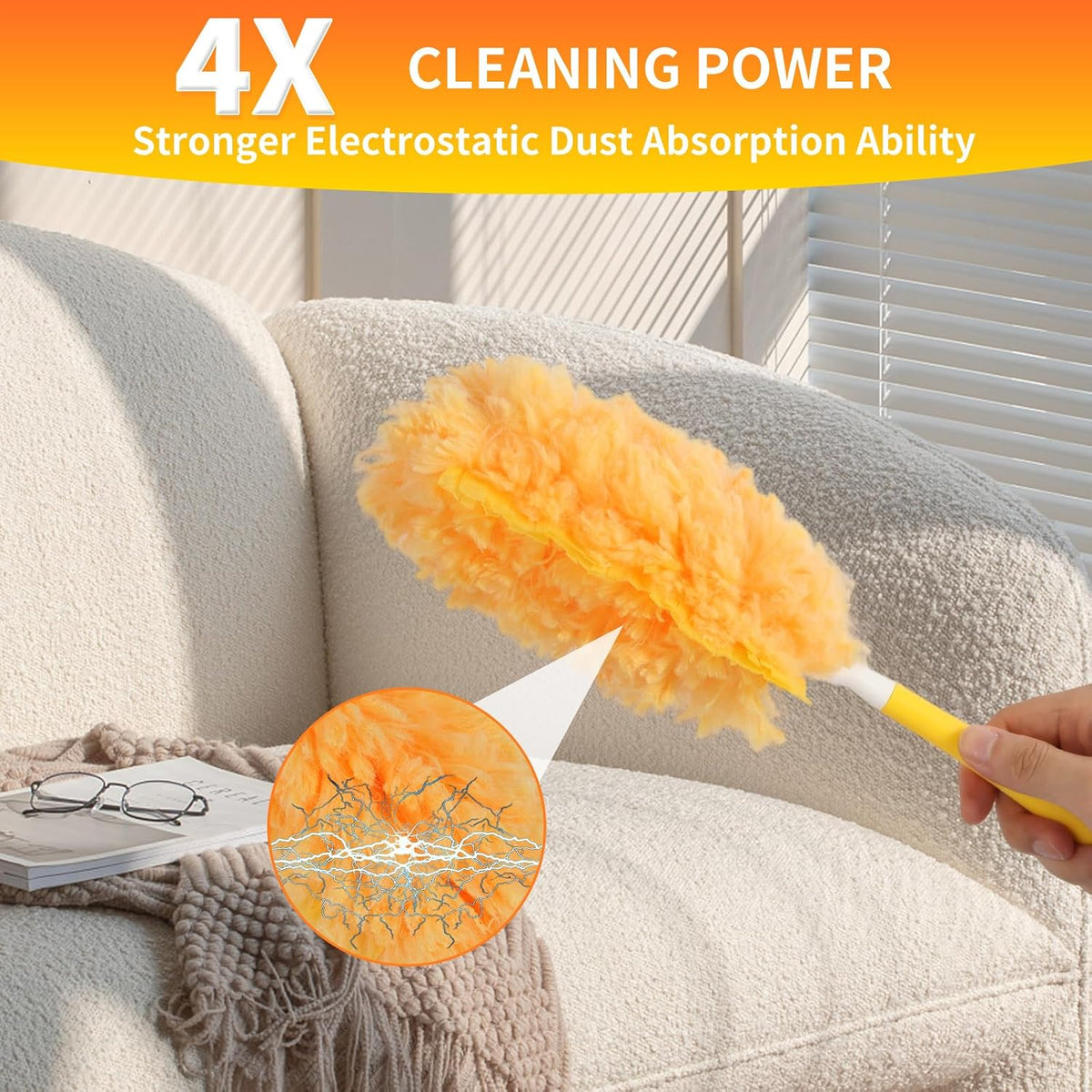30 Count Duster Refill for Swiffer Duster with 1 Handle, Yellow