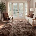 4x6 Ft Shag Brown Area Rug for Bedroom Living Room, Tie-Dyed Ultra Soft Fluffy by Cuzwlovita
