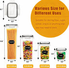 Wildone Airtight Food Storage Containers with Lids, 14PC Plastic Kitchen Storage Containers for Pantry Organization and Storage, Cereal, Flour and Sugar Containers, Include 20 Labels & Pen