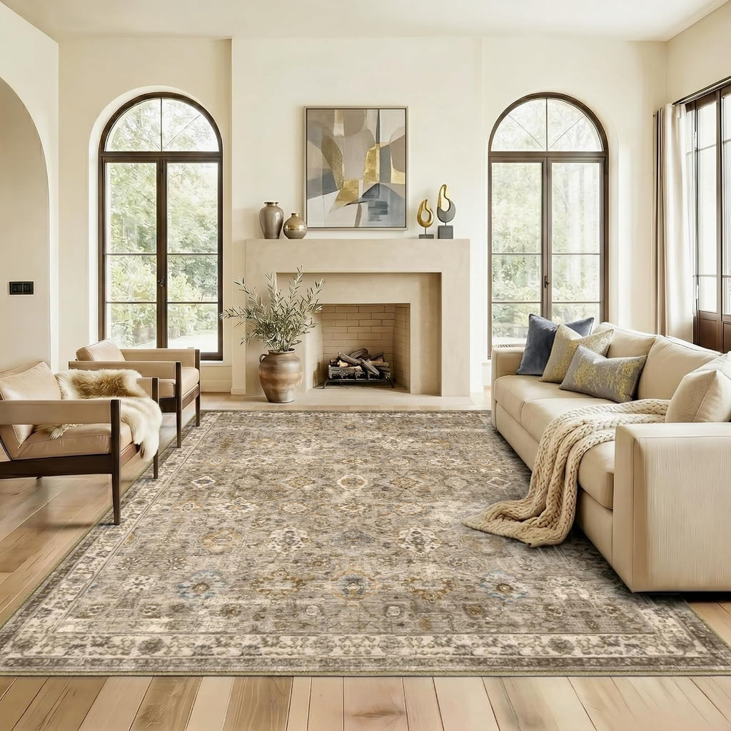 8x10 Area Rug Vintage Washable Rugs for Living Room Bedroom Nursery