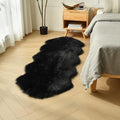 duduta Black Faux Sheepskin Runner Rugs 2x6 ft, Fluffy Shag Bedroom Rug Fur by duduta