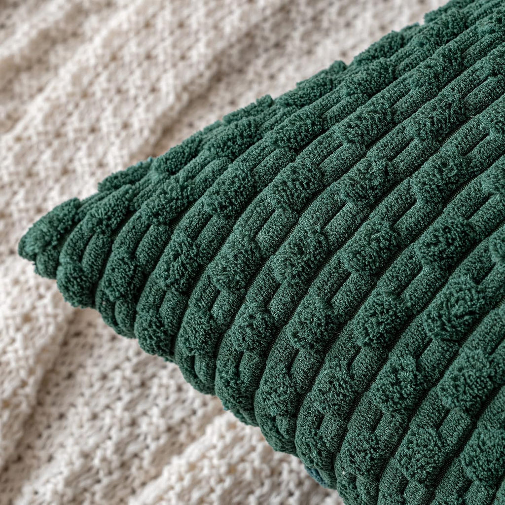 MIULEE Christmas Decorative Throw Pillow Covers 18x18 Dark Green Textured