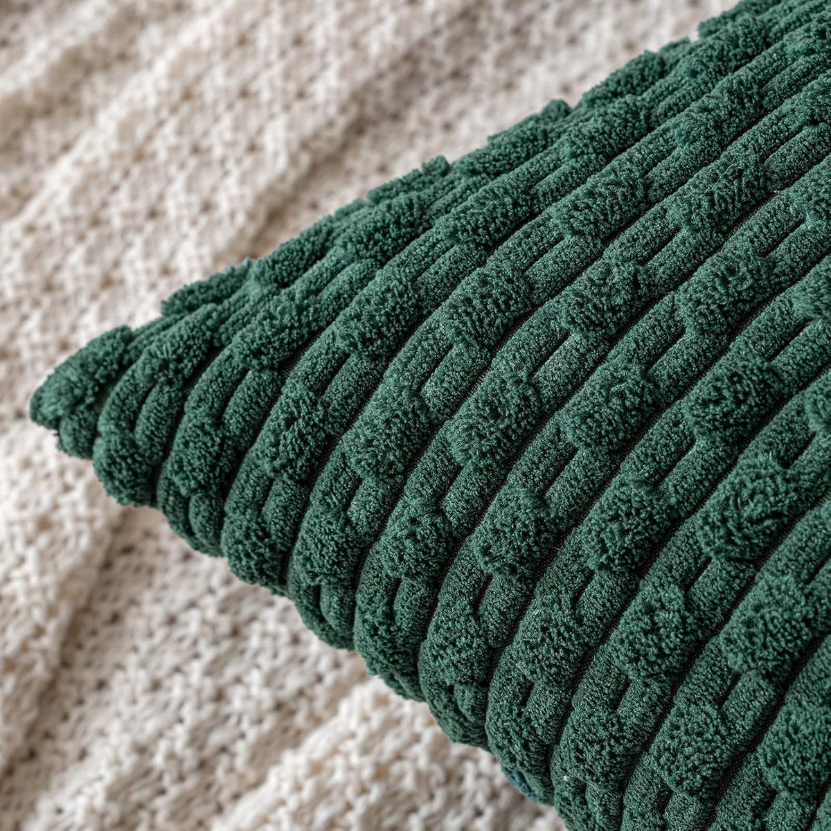 MIULEE Christmas Decorative Throw Pillow Covers 18x18 Dark Green Textured