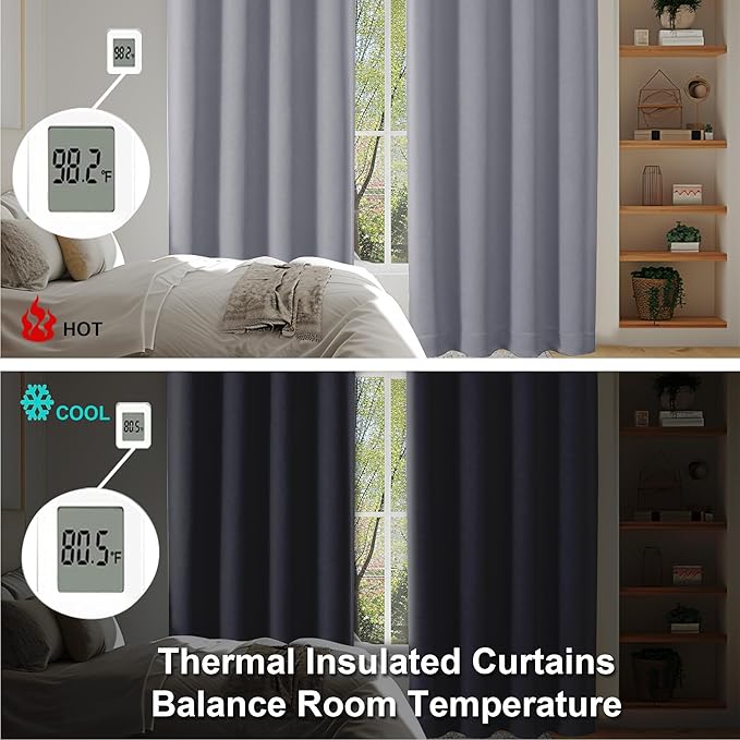 Simplebrand Ava Silver Grey Short Blackout Curtains - Image 6